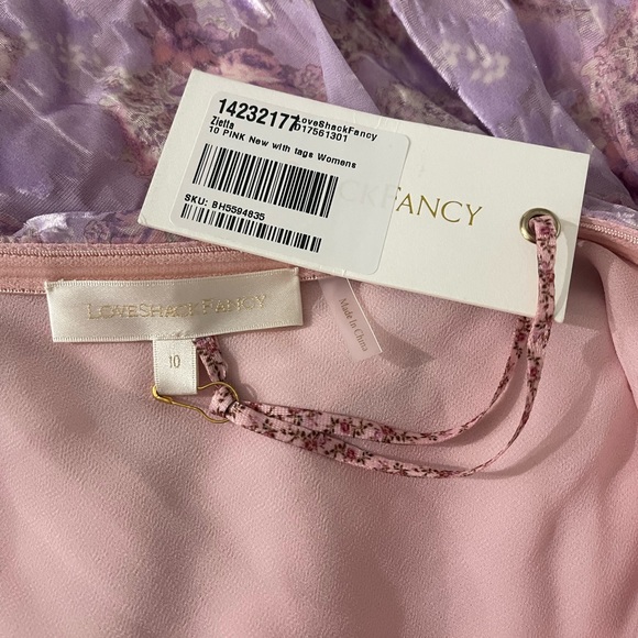💕HOT💕NWT LoveShackFancy Zietta One Shoulder Dress in Dusty Amethyst Sz 10 - Picture 16 of 16